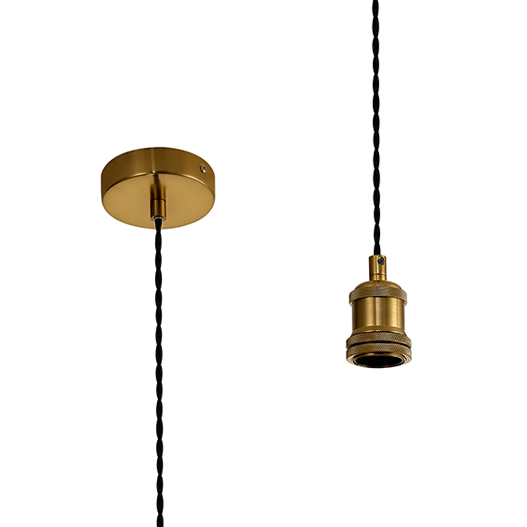 D0797  Dreifa 1 Light Pendant Gilt Bronze, Black